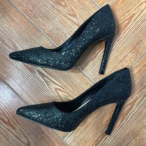 Nine West Black Glitter Pumps (SZ 7.5)